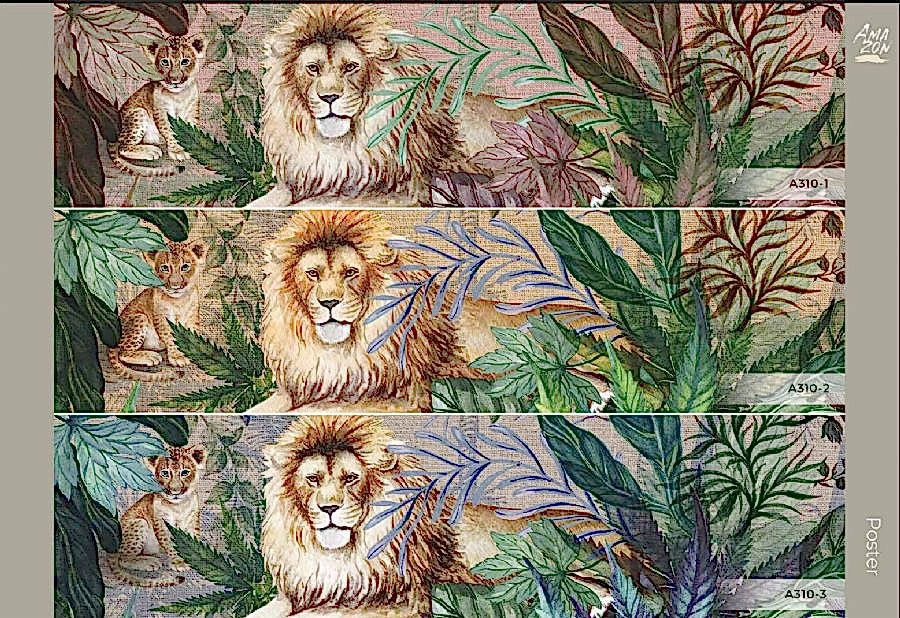 Amazon temalı Aslan Vinil Duvar Kağıdı