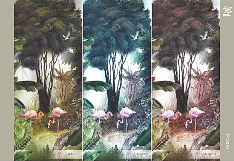 Amazon temalı Flamingo Vinil Duvar Kağıdı