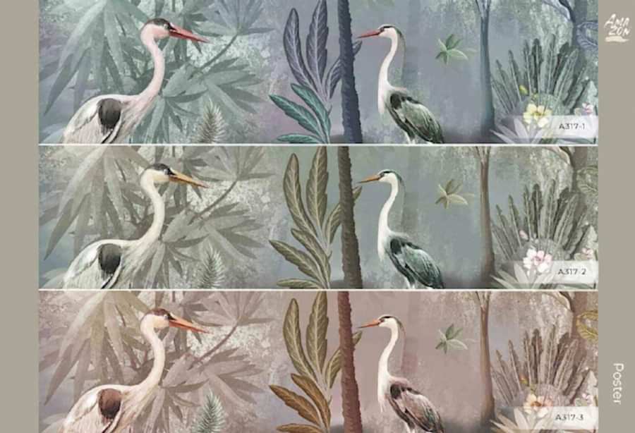 Amazon temalı Bird Vinil Duvar Kağıdı