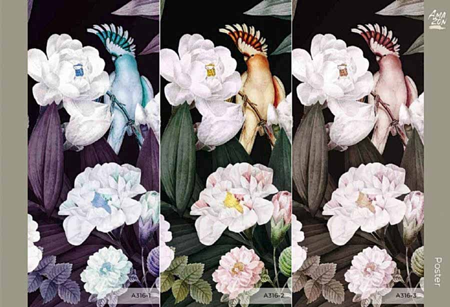 Amazon temalı Çiçek Vinil Duvar Kağıdı