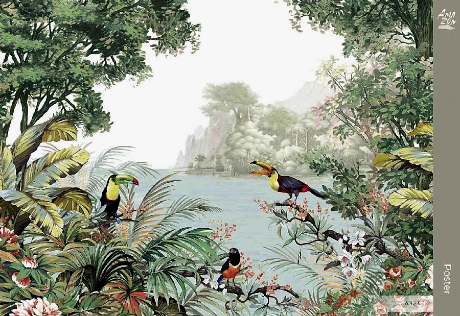 Amazon temalı Parrot Vinil Duvar Kağıdı