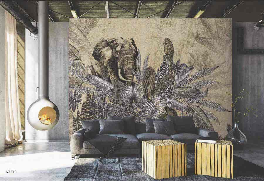 Amazon temalı Elephant Vinil Duvar Kağıdı